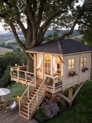 北欧スタイルのツリーハウス 1